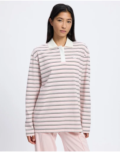 adidas Originals - Striped Oversized LS Polo