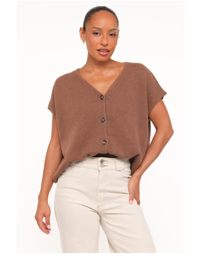 Petal & Pup - Mariana Knit Vest - Chocolate