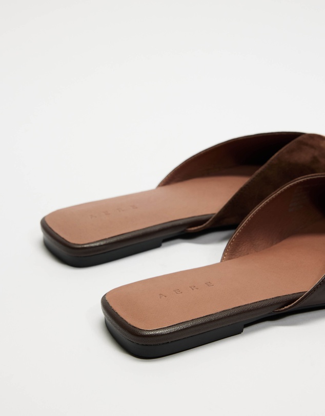 AERE - Suede Leather Spliced Slides