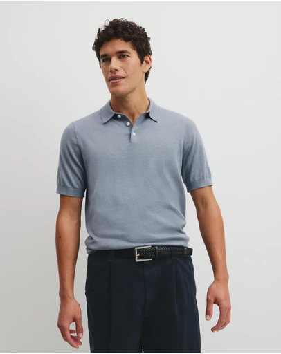 Country Road - Australian Cotton Blend Silk Button Polo