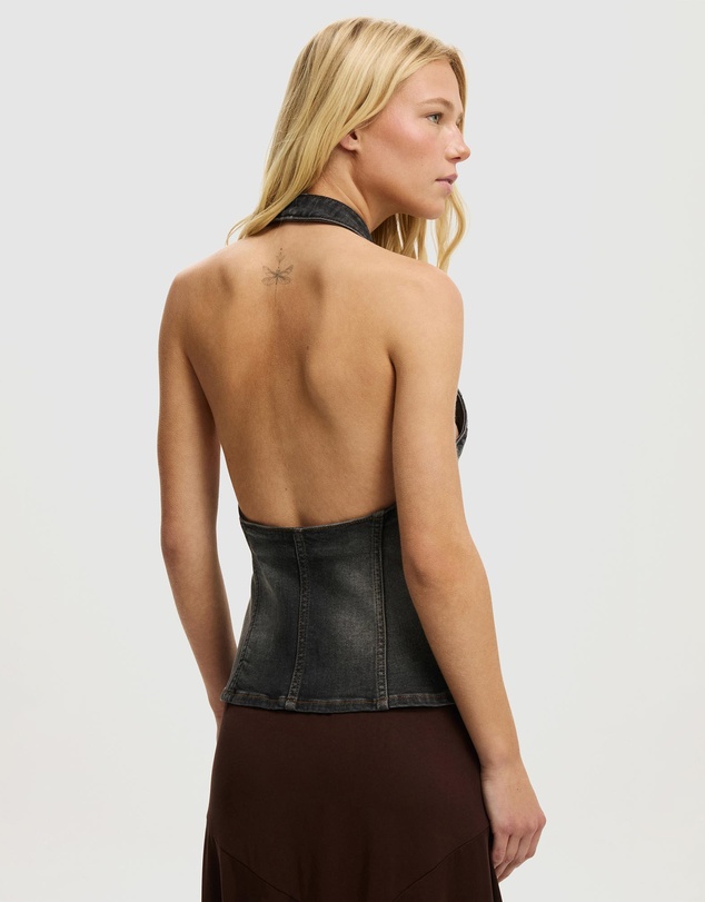 Cotton On - Juno Denim Halter Top