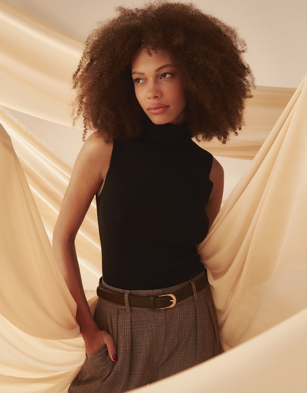 Forcast - Suzie Turtleneck Rib Knit Top