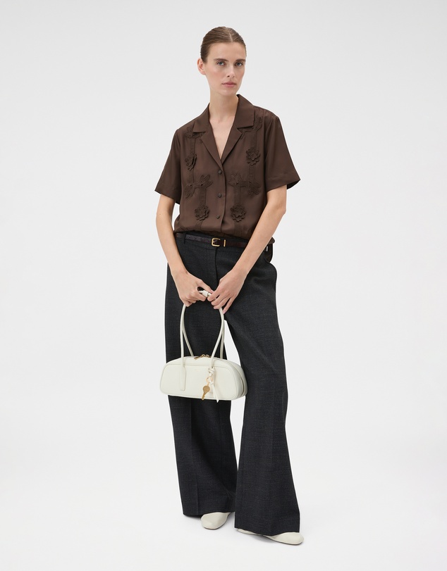 Oroton - Ribbon Trim Silk Camp Shirt