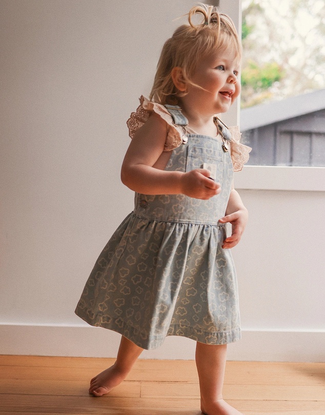 Kynd Baby - Pinafore Washed Denim - Size 2
