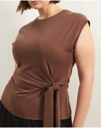 Atmos&Here Curvy - Grace Side Tie T-Shirt