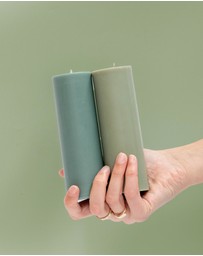porter green - escc medium pillar candle soy-blend unscented candles