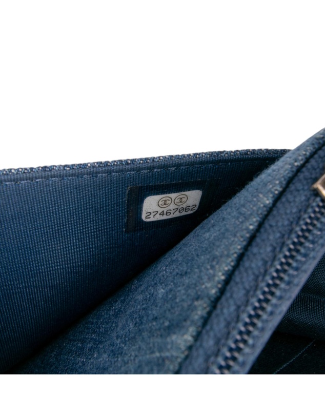 Pre-Loved by Azura Reborn - Pre-Loved Quilted Denim Camellia Wallet On Chain Denim