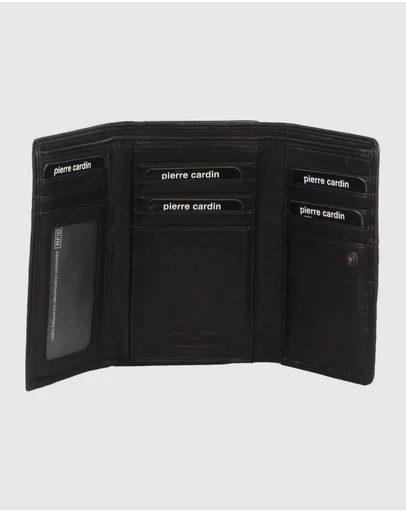 Pierre Cardin - Woven Leather Tri-Fold Wallet with RFID