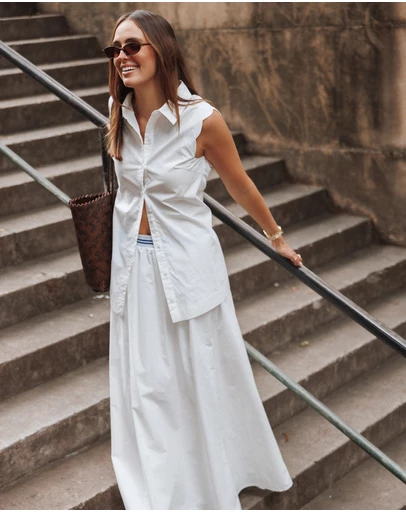 Petal & Pup - Christine Maxi Skirt - White