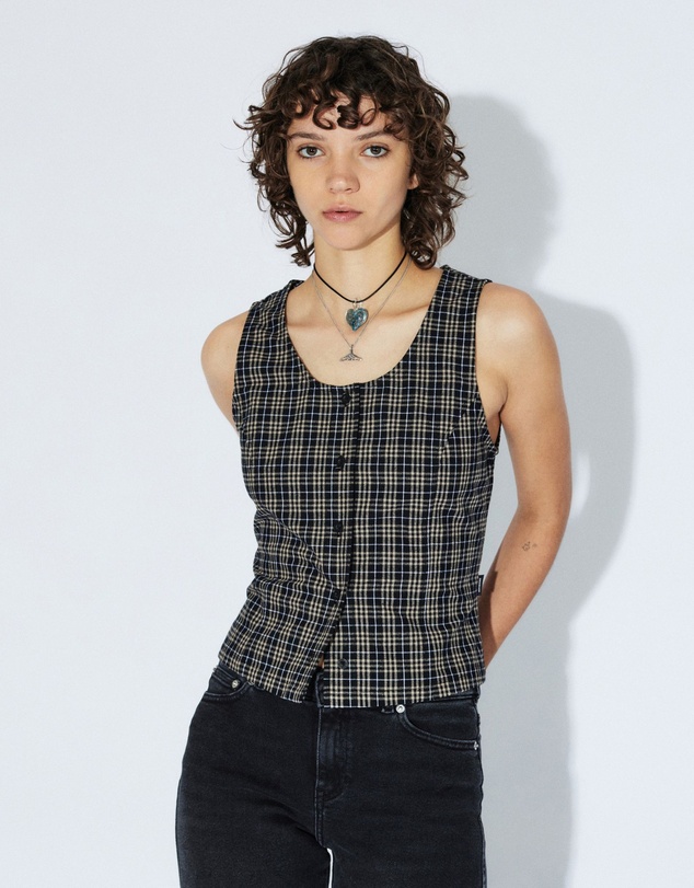 Dr Denim - Zola Top Black Summer Check