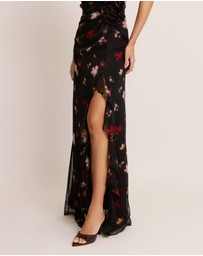 Six Stories - Floral Cowl Front Coursage Dress