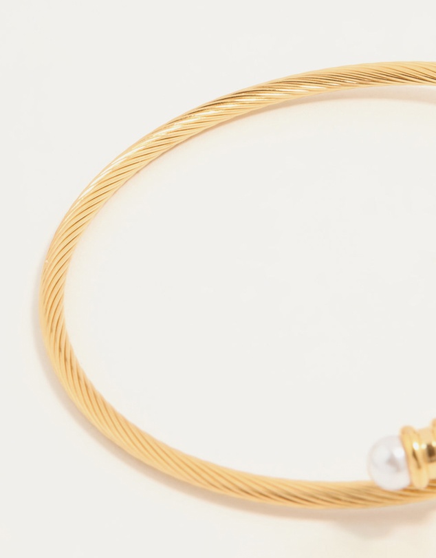 Lovisa - Waterproof Gold Plated Stainless Steel Pearl Twisted Bangle