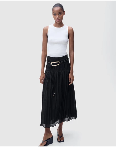 M.N.G - Himalaya Gathered Midi-Skirt