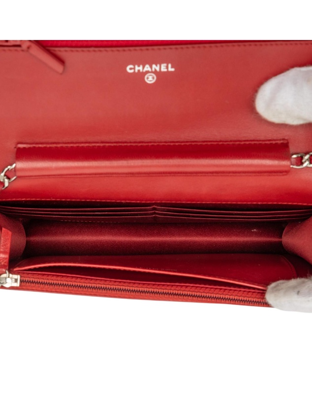 Pre-Loved by Azura Reborn - Pre-Loved CC Embossed Lambskin Camellia Wallet On Chain
