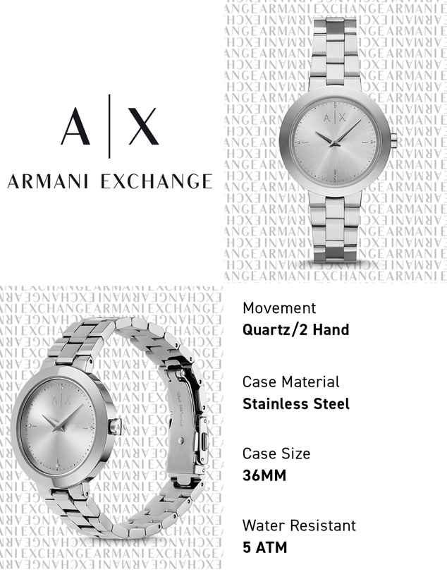 Armani Exchange - Silver Tone Analogue Watch