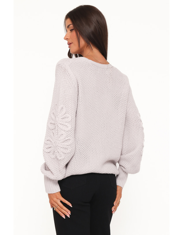 Petal & Pup - Arcadia Floral Cardigan - Light Grey