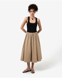 Forcast - Soho Knit & Poplin Midi Dress