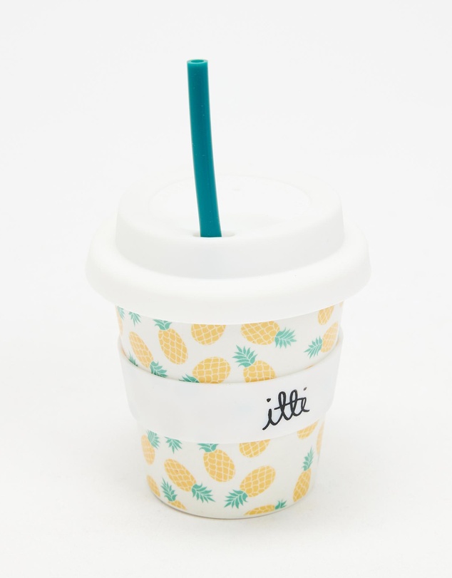 itti bitti - Reusable Baby Cino Cup with 2 Straws - Pineapple Delight