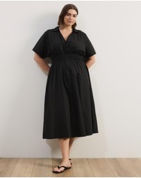 Atmos&Here Curvy - Ines Shirring Waist Midi Dress