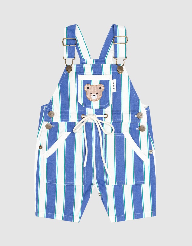 Huxbaby - Tropical Stripe Shortall Overalls - Babies-Kids