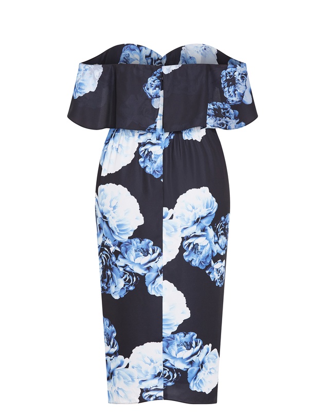 City Chic - Gina Print Off Shoulder Dress