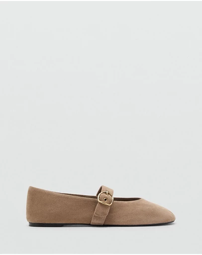 M.N.G - Suede Leather Ballet Flats