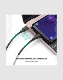 Ugreen - UGreen USB-C 2.0 Male to USB-C 2.0 Male Cable 1m Black 3A Fast Charging 480Mbps Data Transfer