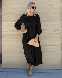 Esther & Co - Iolana Dress - Black Long Sleeve
