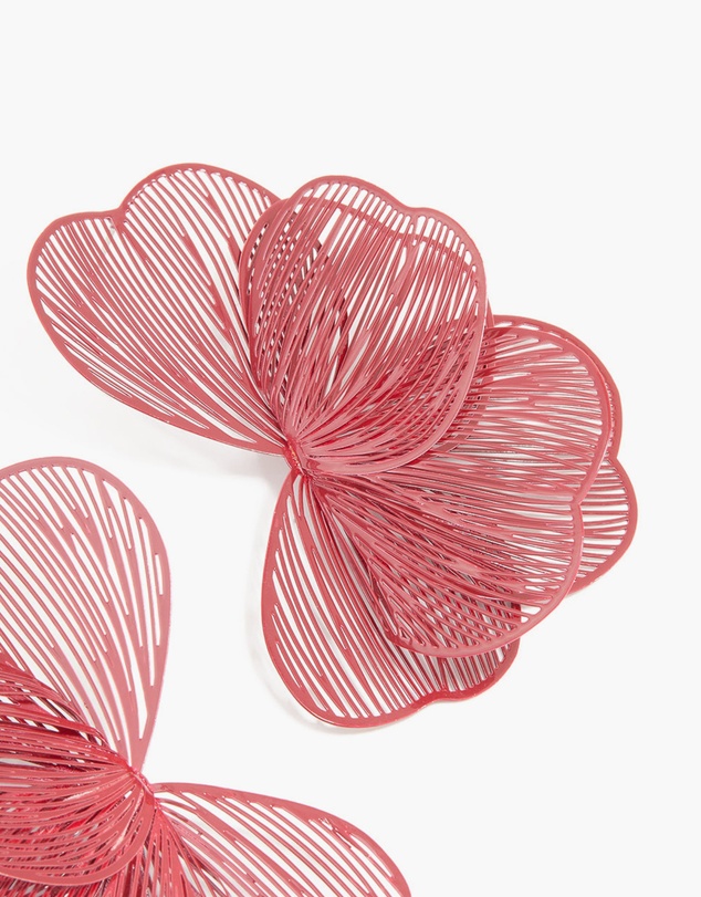 Lovisa - Red Coated Metal Wire Petal Stud Earrings