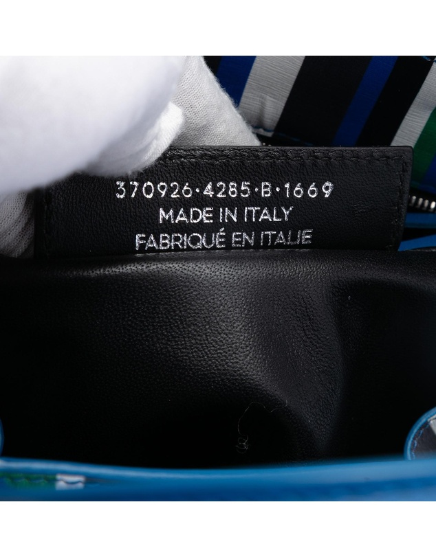 Pre-Loved by Azura Reborn - Pre-Loved Mini Leather Striped Papier A6 Zip Around Satchel