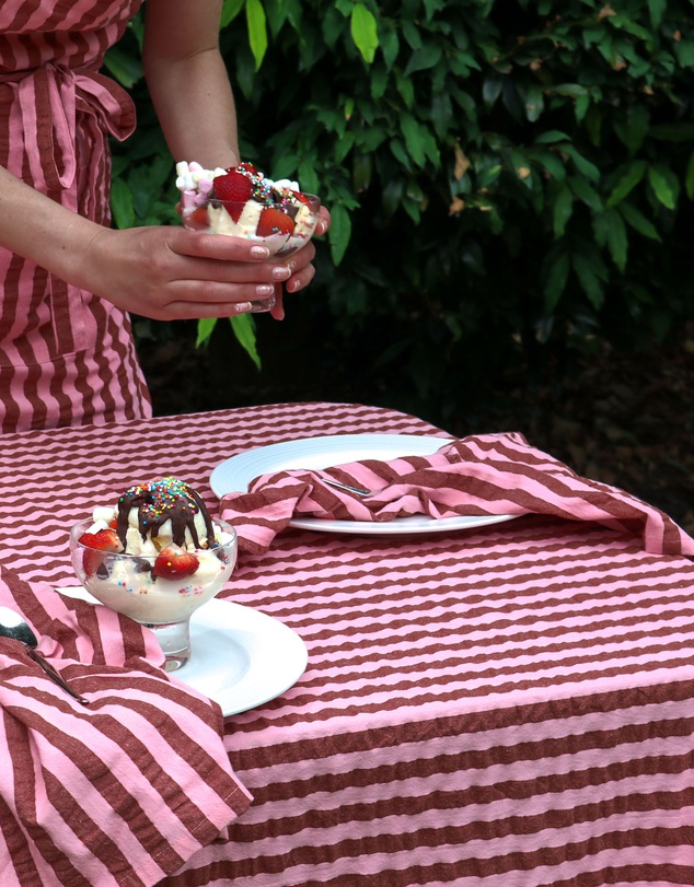 Mosey Me - Sundae Seersucker Square Tablecloth