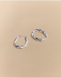 Trenery - Era Twist Hoop Earrings in Silver