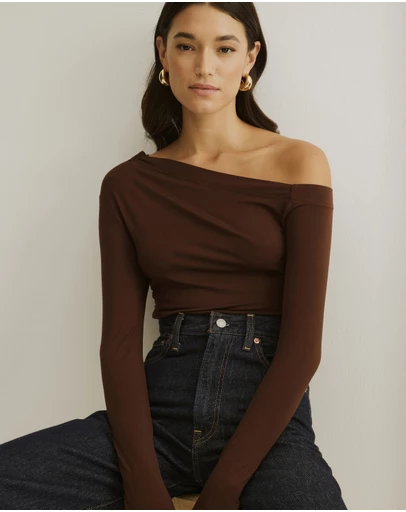 Atmos&Here - Cold Shoulder Bamboo Top
