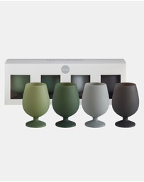 porter green - stemm silicone unbreakable wine glasses