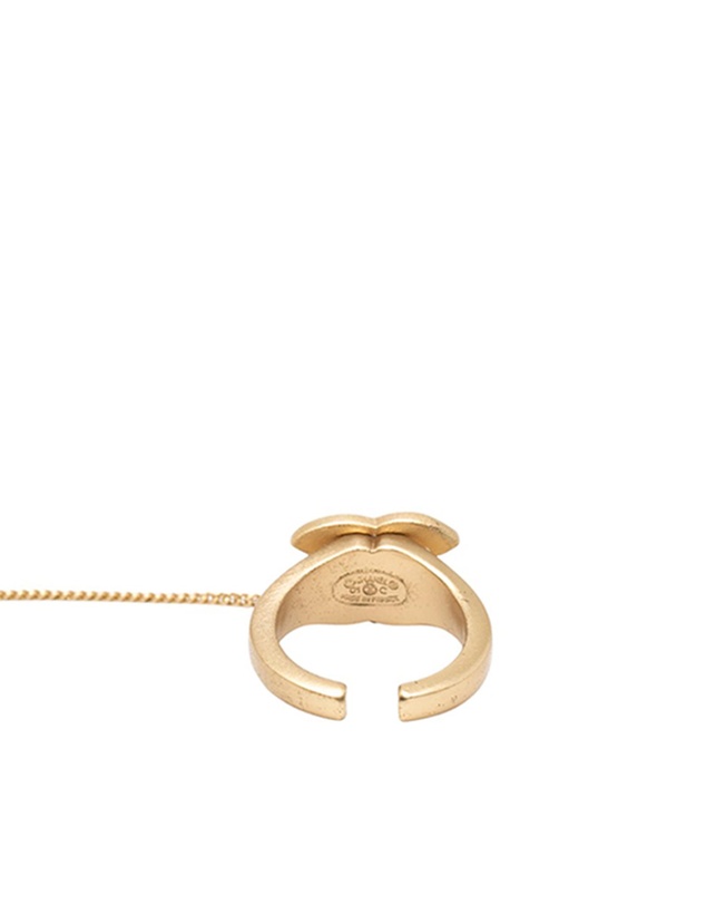 Pre-Loved by Azura Reborn - Pre-Loved CC Gold Plated Rhinestone Logo Cuff Bracelet and Ring Set