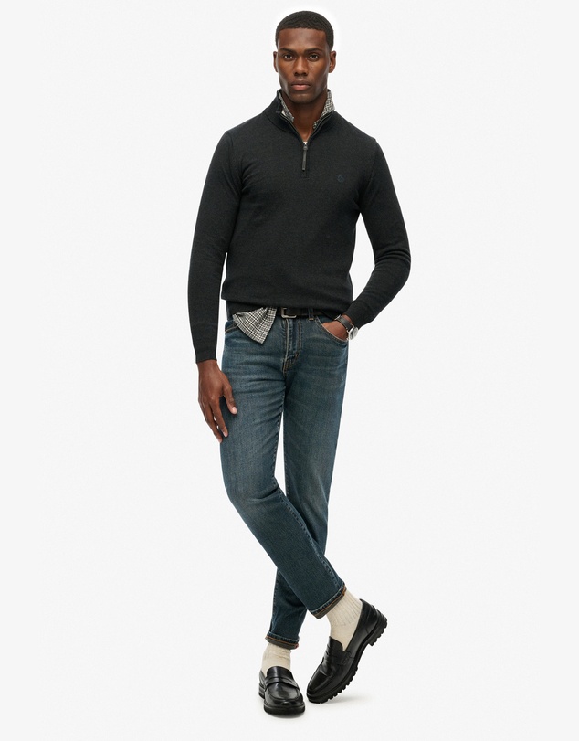 Superdry - Slim Fit Essentials Cotton Half Zip