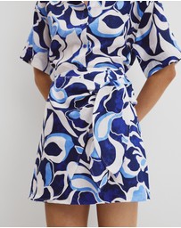 Country Road - Print Mini Linen Skirt