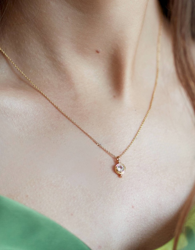 Ottoman Hands - April Birthstone Pendant Necklace