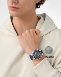 Plein Sport - PLEIN TITAN Watch 46mm Blue Dial and Blue Silicone Strap