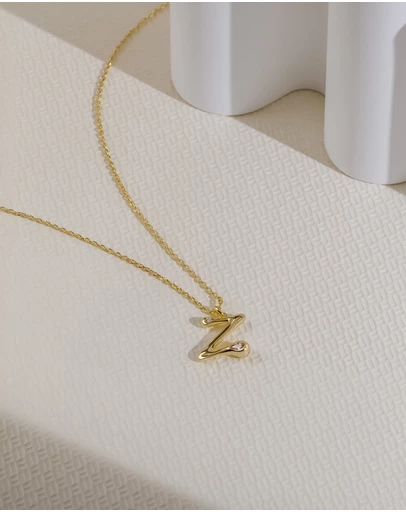 Wanderlust + Co - Alphabet Bubble Pendant Necklace - Letter Z