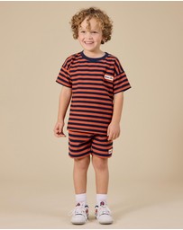 Goldie + Ace - Reverse Stripe Logo T-Shirt - ICONIC EXCLUSIVE - Babies-Kids