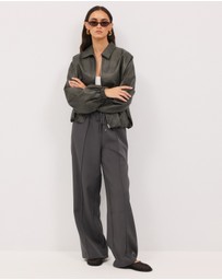 Calli - Hayden Polyurethane Bomber Jacket