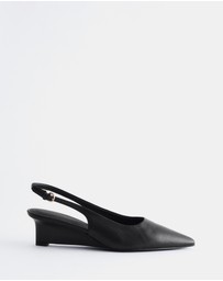 & Other Stories - Leather Wedge Slingback Pumps