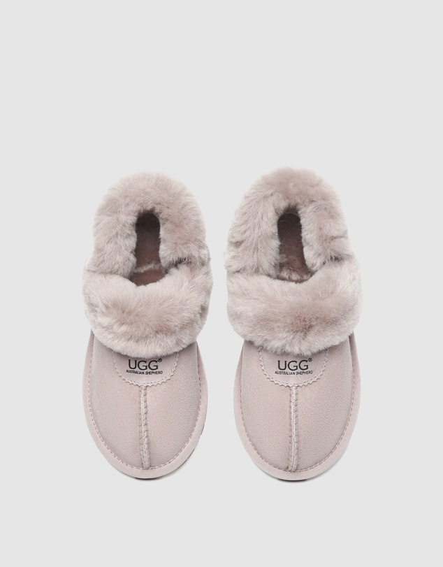 EVERAU - Australian Shepherd Ugg Waffle Fluffy Double Faced Sheepskin Upper House Shoes