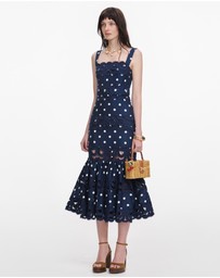 Self Portrait - Polka Dot Linen Midi Dress