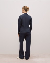 Trenery - Jacquard Shawl Neck Sweat in Night Sky