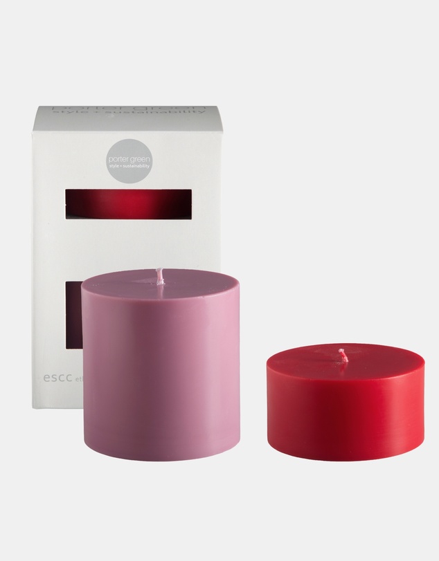 porter green - escc large pillar candle soy-blend unscented candles