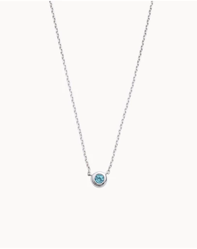 Kirstin Ash - Petite Birthstone Necklace September London Blue Topaz