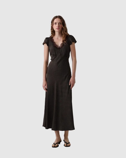 GAP - SS Lace V-Neck Slip Maxi Dress