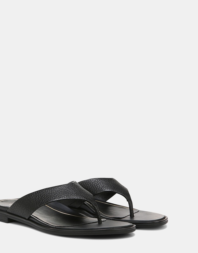 Vionic - Agave Toe Post Sandal - Black Leather